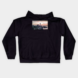 Portland Head Light Summer Sunrise Kids Hoodie